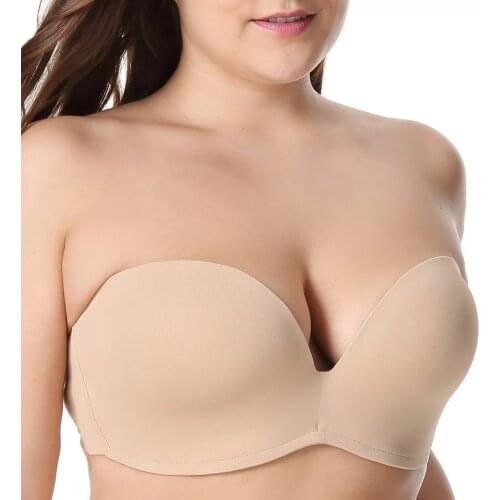 Ultra thin backless fat gather B C D E F cups bras sexy tube invisible woman big bust boobs seamless plus size bra strapless Bra