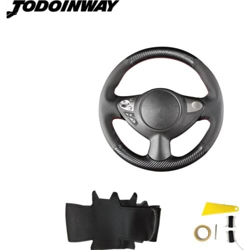 Hand Sewing carbon fiber Leather steering wheel cover For Nissan Qashqai J10 Almera N16 Note X-trail T31 for Infiniti FX35 FX37