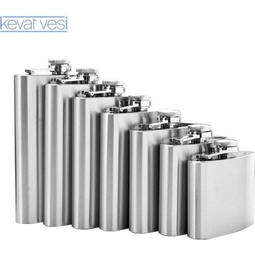 Stainless Steel Hip Flask 4-10 Oz Wine Bottle Portable Hip Flask with Funnel Pocket Alcohol Whiskey Hip Flask Screw Cap