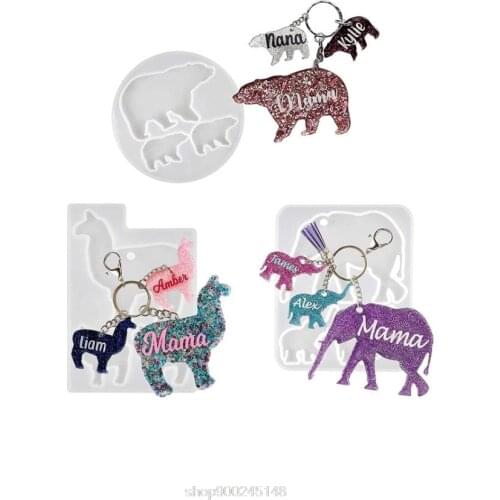 3Pcs Mold Elephant Alpaca Bear Keychain Casting Silicone Mould Set DIY Crafts Jewelry Pendant Making O23 20 Dropshipping