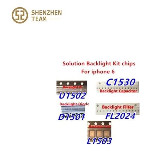 SZteam 10sets/lot for iPhone 6 & 6plus Backlight IC U1502 , coil L1503, diode D1501+ fuses filters Fl2024 +capacitance C1530