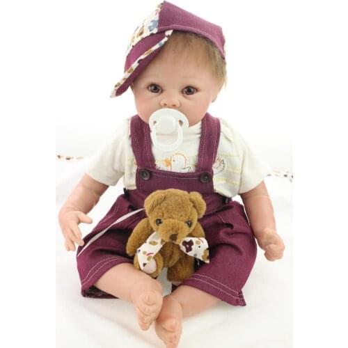 55cm Reborn Baby Doll Soft Silicone Vinyl Babies Toys Lifelike Newborn Kids Playmates Dolls New Year Christmas Birthday Gift