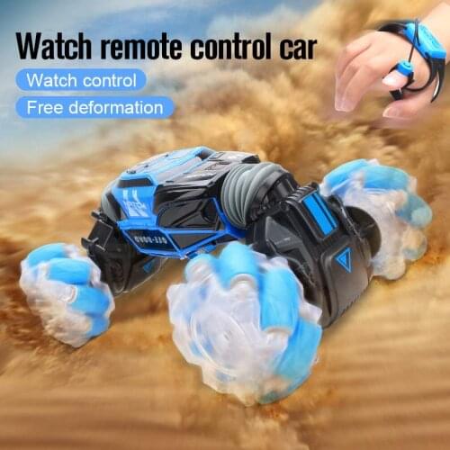 4WD RC Stunt Car Watch Control Gesture Induction Deformable Electric RC Drift Car Transformer Car Toys for Kids With LED Light