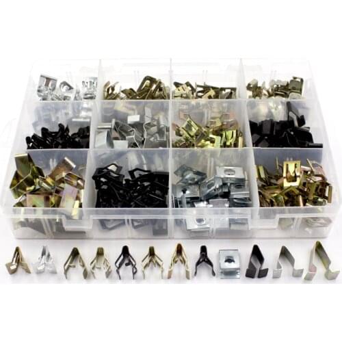 Mixd Metal Clips Retainer Instrument panel Auto Fasteners Universal Car Body Radios Dashboard DVD Metal U cord lock Clip