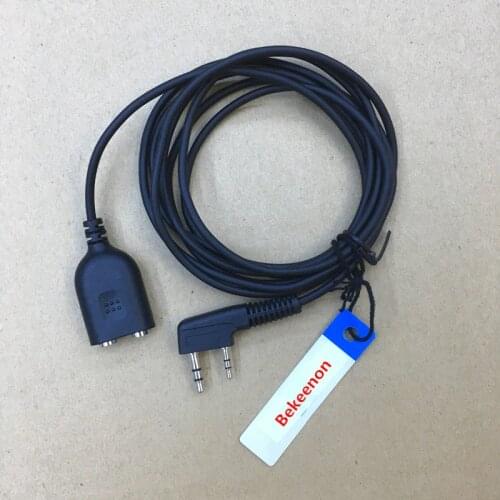MIC microphone headset extend cable 2m K to K 2pins for Kenwood Baofeng Wouxun Puxing Quansheng etc walkie talkie