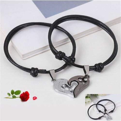 Fashion Heart Rope Adjustable Bracelet Chain Hand For Couple Valentines Day Gifts Jewelry