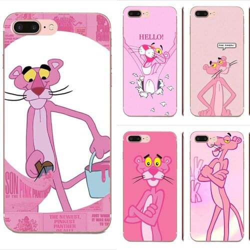 Soft Cell Phone For Samsung Galaxy A51 A01 A81 S9 S8 Plus S20 S10 Plus A50 A70 A40 A71 Cartoon Pink Panther