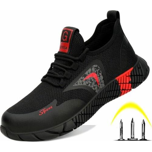 New Men Work Safety Shoes with Steel Toe Cap Indestructible Shoes Lightweight Industry Boots Puncture-Proof Working Sneakers