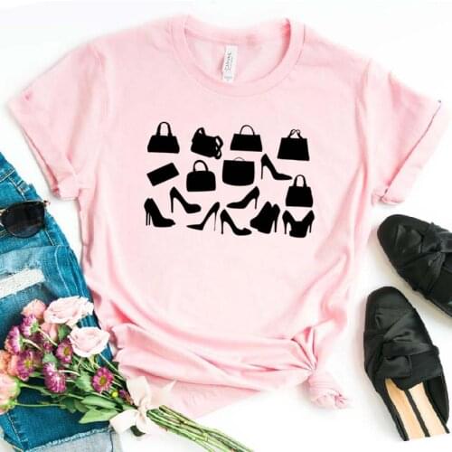 High Heel Shoes bags Women tshirt Cotton Casual Funny t shirt Gift For Lady Yong Girl Top Tee 6 Color Drop Ship P958