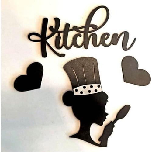 Cook Women Kitchen Decor Wall Ornament Home Restaurant Dining Laser Cut Wood