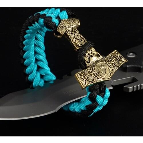 Outdoor Survival Bracelet Viking Paracord Bracelets Paracord Thors Hammer Mjolinr Viking Bracelet Norse Scandinavian