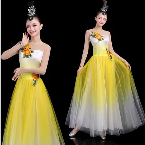 Flamenco Dress Women Fairy Opening Dance Dress Extoic Dance Wears Ballroom Dance Clothes Stage Costume Evening Dresses DL7387