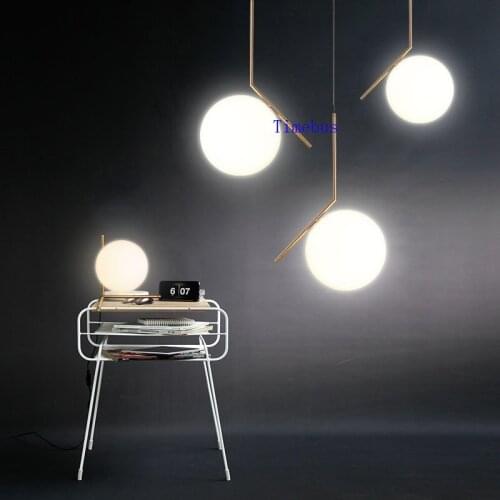 Bedroom Dining Room Pendant Lamps Nordic Modern Spherical Glass Pendant Lights Bar Fashion Lamps Hotel Staircase Pendant Lights