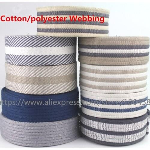 2 Meter 45mm/50mm Thick Polyester Cotton Webbing Tape Bag Straps Belt Sling Seat belt webbing Very Strong Thickness 2.5mm