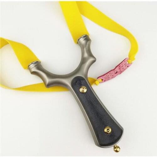 New Stainless Titanium Steel Metal Slingshot Catapult Sling Shot Marble Outdoor Hunting Accessories with Powerful Rubber Band