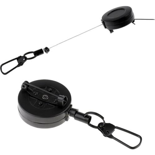 Stainless Steel Retractable Buckle Keychain Cord Wire Fishing Zinger Key Chain Ring Keyring Carabiner Clip Retractor Tool Pesca