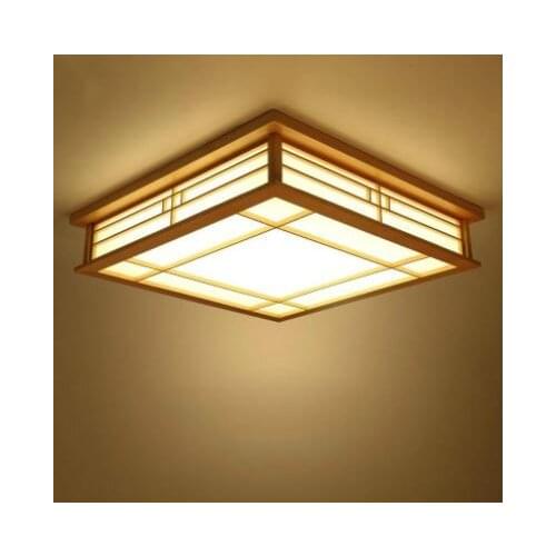 Japanese and Korean style entrance hall balcony bedroom living room lampПотолочный светильнLED wooden square tatami ceiling lamp
