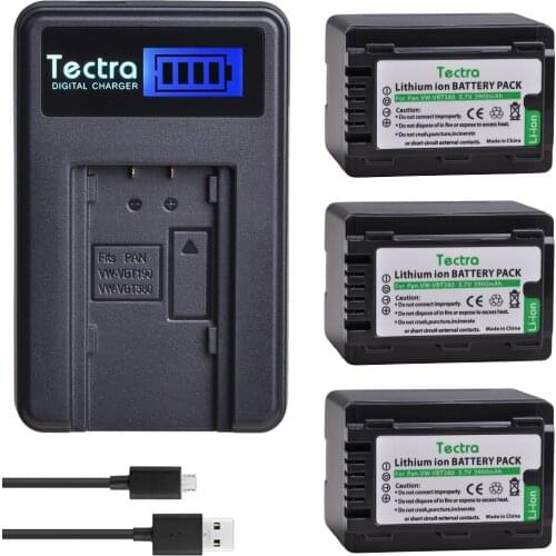 3pc VW-VBT380 VW VBT380 VBT380 Batteries+LCD Charger for Panasonic HC-V110,HC-V130,HC-V160,HC-V180,HC-V201,HC-V250,HC-V260