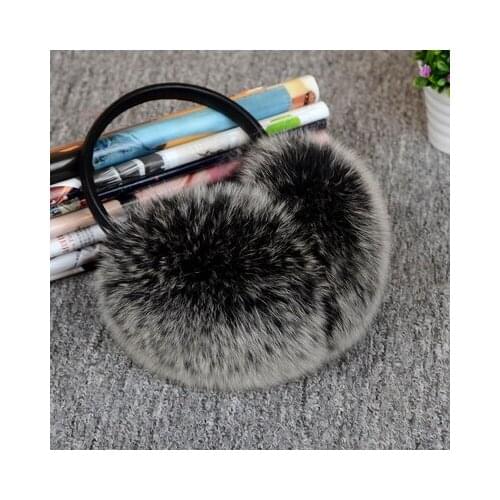 Winter & Spring & Autumn Women Warm Fur Earmuffs Girls Earlap Ultralarge real fox fur Hair Earflap Ladies Plush Ear Muff