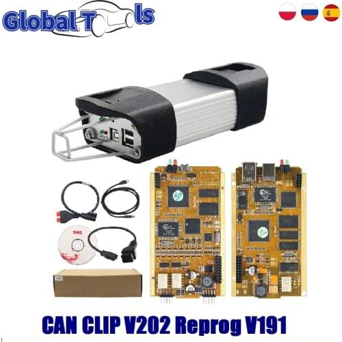 Fits Renault Can Clip Reprog V200 Golden Car Diagnostic Interface OBD2 Car Scanner V200 AN2131QC Can Clip For Renault Can Clip
