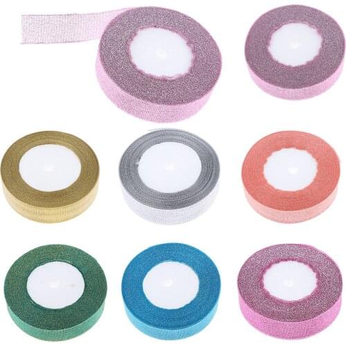1 Inch x 25 Yd Roll of Glitter Satin Ribbon Gift Bow Flower Wrapping Wedding Decoration