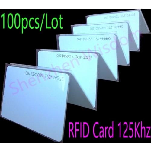 100pcs/Lot RFID 125Khz Card EM4100 TK4100 Smart Card ID PVC Card fit For Access Control Time Attendance