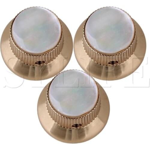 3pcs Zinc Alloy ETC guitar top hat Knobs Shell Top with Set screw metal gold