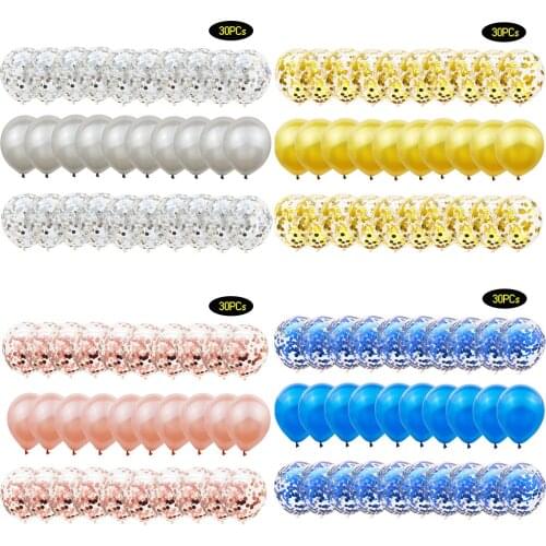 30pcs/lot 12inch Rose Gold Confetti Balloon Set Party Decoration Latex Balloon Kids Toys Wedding Birthday Party Decor Supplier