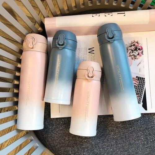 350ML/450ML Thermocup Bouncing Cover Bottle Vacuum flask Thermal Mug Travel Thermos Cup Stainless Steel Gift Water Bottle