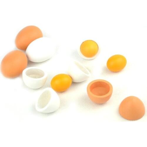 6pcs Wooden Eggs Yolk Educational Interesting Children Kids Toy 23GD