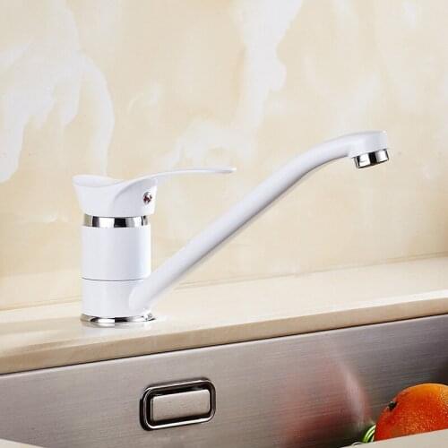 Free Shipping kitchen faucet white 360 degree swivel kitchen sink Faucet Mixer kitchen vanity faucet luxury water tap mixer