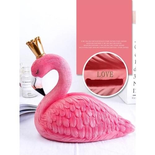 24-28cm Large Pink Flamingo Resin Piggy Bank For Girls Money Box Kids Toy Home Decoration Accessories Christmas Best Gift