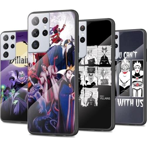 Disney Dark Villains Tempered Glass Cover For Samsung Galaxy S21 Plus Ultra M21 M31 M51 A52 A72 Phone Case Coque