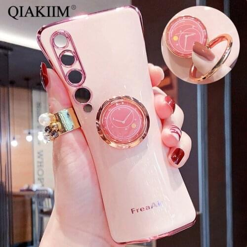 Stand Ring Holder Case For Redmi Note 10 9T 8 Pro 9S 9 Power POCO M3 X3 K20 K30 Xiaomi Mi 10T Lite Plating Soft TPU Phone Cover