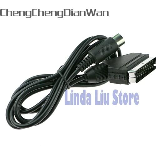 ChengChengDianWan 1.8m RGB Scart Video Cable Cord TV lead 1 MD for Sega Genesis 1 Mega Drive MD1 PAL V-pin 20pcs/lot