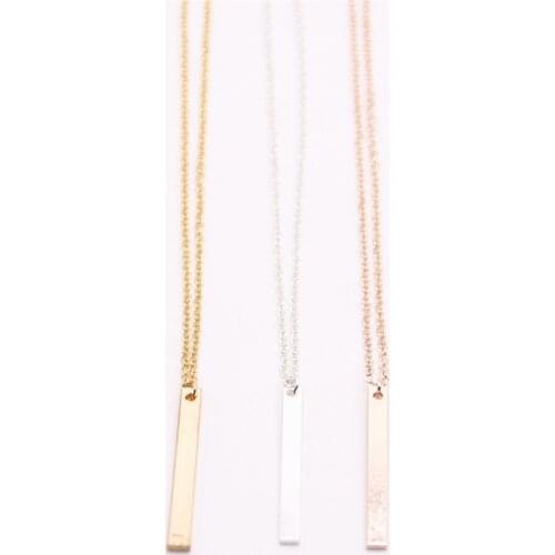 Silver color South America style cuboid Pendant necklace Strip plated necklace the to women