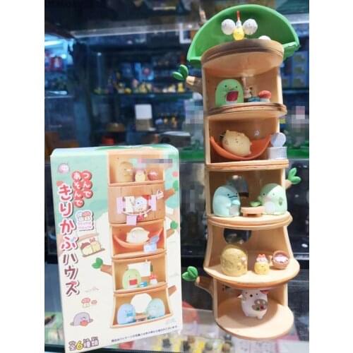 6pcs Anime Sumikko Gurashi Tree Stump House Vacation Doll PVC Action Figure Collection Model Educational Toys Gift For Children