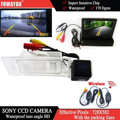 FUWAYDA Wireless Color For SONY CCD Car Chip Rear View Camera for Kia Optima 2010 2011/KIA K5+4.3 Inch foldable LCD TFT Monitor