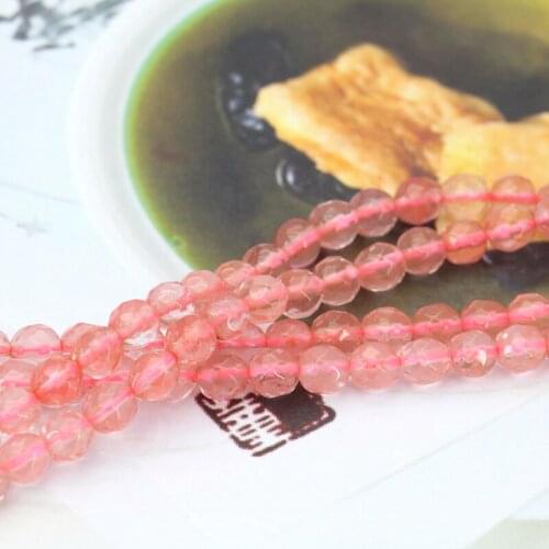 Faceted Pink watermelon tourmaline 6mm round loose beads 15inches DIY charming fit women jewelry making fashion style wholesale