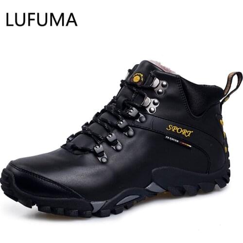 LUFUMA New Road Track 2020 Men Snow Boots Waterproof Men Footwear Winter Ankle Boots Fur Breathable Men Winter Shoes 3 Colors