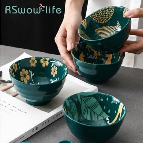 4.5 Inch Rice Bowl Ceramic Bowl Color Glaze Thread European Style Simple Household Small Soup Bowls Dessert Bowls For Kitchen