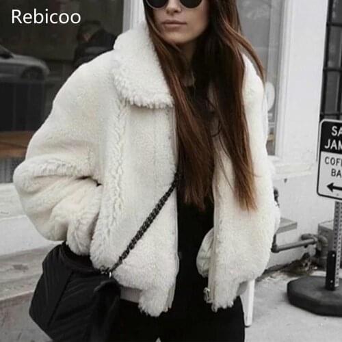Fashion Stylish Faux Fur Coat Women Autumn Winter Warm Soft Zipper Fur Fur Jacket Female Plush Overcoat Casual Outerwear