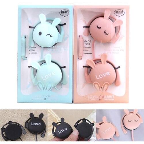 Cartoon Cute Rabbit Hanging Ear Voice Headset Computer Mobile Phone Universal Noodle JR Deals