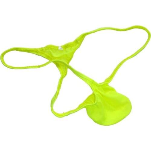 Mens thong Male panties bulge pouch semi transparent ultra-thin silky stretchy