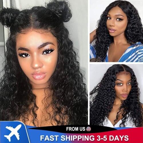 Lace Front Wigs Long Curly Human Remy Hair Wigs Women Brazilian Black Loose Deep Curly 13x6 Swiss Lace Frontal Wigs Pre Plucked