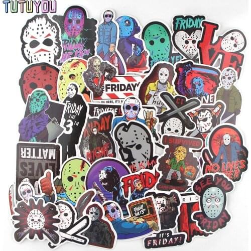PC2111 36pcs/set Horror Movie Friday The 13th Scrapbooking Stickers Decal For Guitar Laptop Luggage Car Fridge Graffiti Sticker