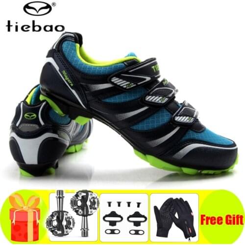 Tiebao Professional MTB Cycling Shoes Outdoor Athletic Racing Bike Shoes Self-locking Bicycle Shoes SPD Cleated Pedals Sneakers