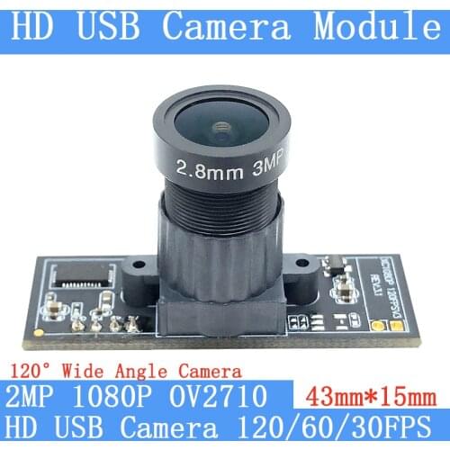 120° Wide-angle 2MP USB Camera Module OV2710 1080P MJPEG 640*480 120fps High Speed UVC Webcam Surveillance for Android Windows