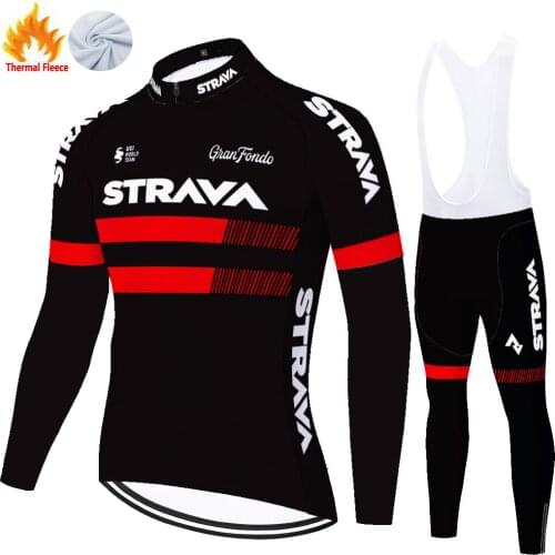 Strava Winter Thermal Fleece 자전거 Fietskleding Heren Conjunto Masculino Cycling Jersey Set Ciclismo Maillot Ciclismo Hombre