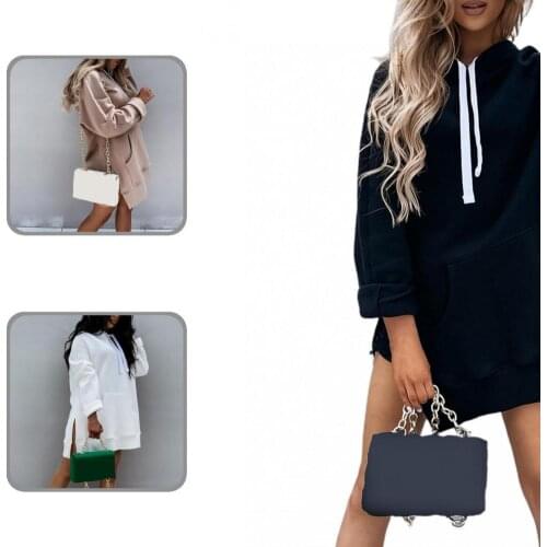 Hoodie Stylish Solid Color Drawstring Hoodie Pullover Hooded Top Front Patch Pocket for Daily Wear